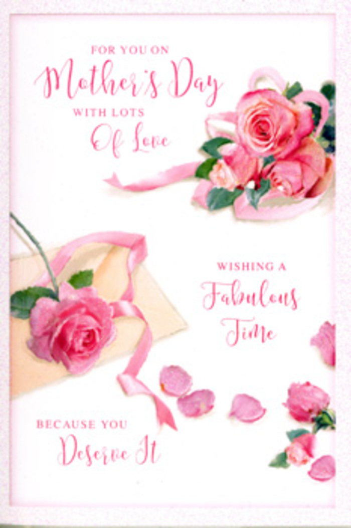 The Mother's Day card in this image is styled as an elegant floral composition, reminiscent of a rose arrangement laid out in a Petts Wood flower studio before it is gathered into a bouquet. On a clean, soft white background, several blush pink roses are positioned in relaxed clusters, their petals densely layered and gently curving outward, creating a sense of fullness and softness. The colour palette shifts subtly from creamy blush at the outer petals to a slightly deeper rose pink towards the centres, much like the roses that brighten the quiet residential streets off Towncourt Lane in late spring. Around and between the blooms, individual petals have drifted free, lying in seemingly spontaneous but carefully considered positions that evoke a sense of romantic, dreamy calm. Flowing, handwritten-style lettering in a warm, welcoming tone glides across the card, delivering a loving Mother's Day sentiment that feels as personal as a note slipped into a bouquet from Flower Delivery Petts Wood. A slender ribbon in a coordinating pastel shade threads its way through the roses and petals, forming gentle loops and curves that echo the natural swirl of the flowers themselves. The lighting is soft and diffuse, without harsh contrast, creating delicate shadows that lend depth and dimension while preserving the card's soothing, airy feel. The overall impression is of a thoughtful, intimate tribute-a paper bouquet that mirrors the grace and care behind every floral gift delivered across Petts Wood, from homes near the station to quiet corners by the woodland, celebrating a mother's love with quiet beauty and heartfelt warmth.